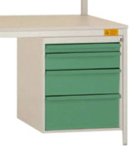 Manuflex LD4832.6011 ESD-Gehäuse-Unterbau in Green/Multicolour mit 4 Schubfächern, Nutzhöhe: 50 cm, Breite: 58 cm, Tiefe: 56 cm - Bild 1