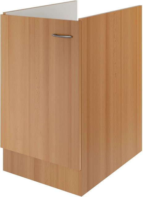 Flex-Well Classic Küchen-Spülenunterschrank Nano aus melaminbeschichteter Spanplatte in Buche und Braun, Breite: 50 cm - Bild 1