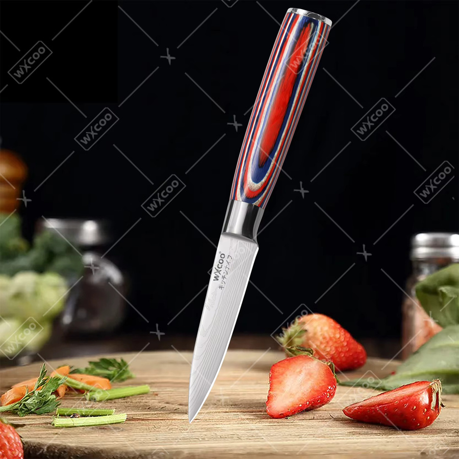 WXCOO Damaskus Küchenmesser Set mit Santoku und Schälmesser zum Schneiden von Obst, Gemüse und Fleisch - Bild 4