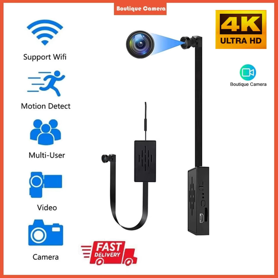 CUGUU Mini DIY WLAN Überwachungskamera in Schwarz mit 128GB HD 4K Auflösung, Smartphone-App-Steuerung und eingebautem Mikrofon - Bild 2