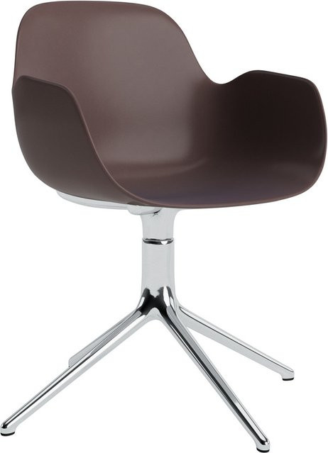 Normann Copenhagen Form Drehsessel in Braun mit Armlehnen und Metallgestell - Bild 1
