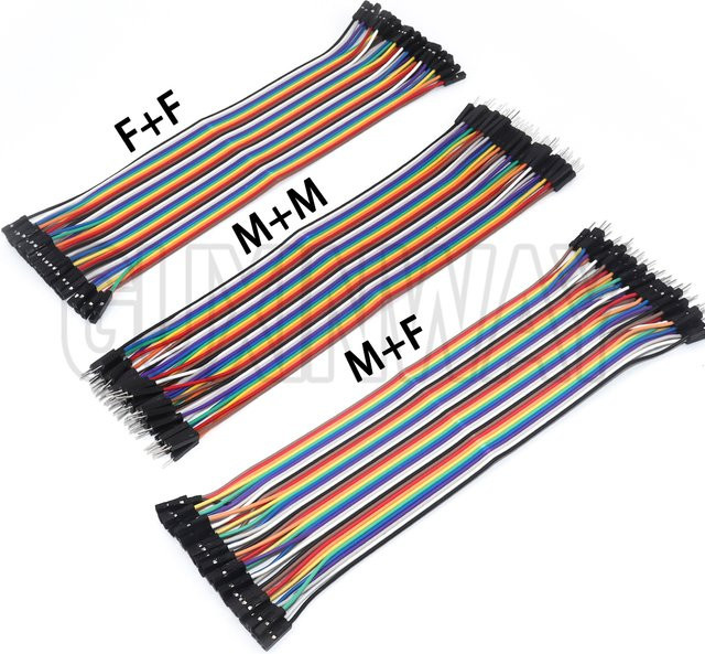GUXINWAY Dupont Jumper Kabel Set für Arduino DIY Kits, 40PIN, 20 cm, Stecker auf Stecker sowie Buchse auf Buchse, Mehrfarbig - Bild 1