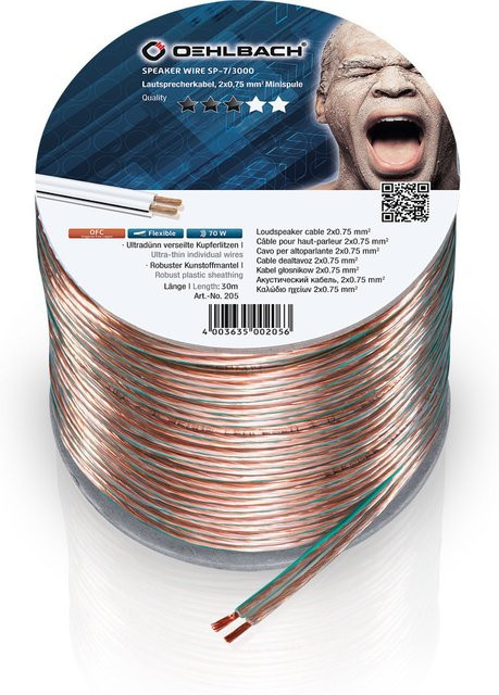 Oehlbach Lautsprecherkabel Speaker Wire SP-7 3000 Multicolor, 30 m - Bild 1