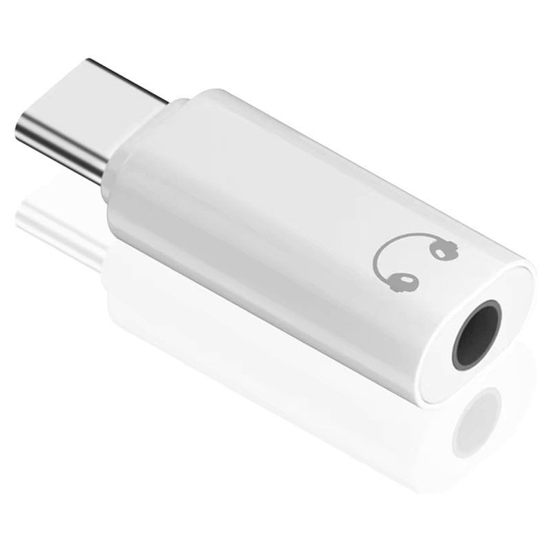 USB-C auf 3,5 mm Klinke AUX Audio Adapter mit Mikrofon in Weiß für iPhone 15-17 Pro Max, Samsung und Xiaomi - Bild 4