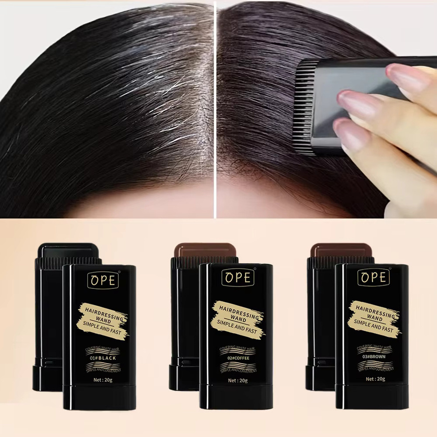 OPE Haarfärbekamm, Ansatz-Abdeckstift, Schwarz, für graue Haare - Bild 2