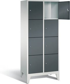 C+P Garderobenschrank Classic aus Stahl mit Türen und Schloss, Farbe Anthrazitgrau und Lichtgrau, H x B x T: 185 x 81 x 50 cm - Bild 1