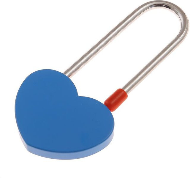 Love Home Garden Herz Vorhängeschloss Paar aus Aluminium in Blau für Verlobung, Hochzeit oder Valentinstag - Bild 1