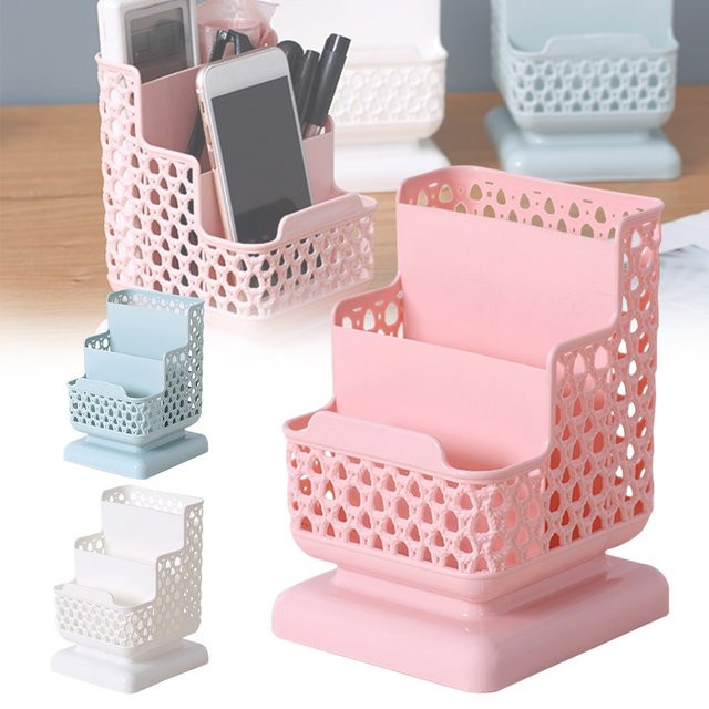 Multifunktionaler Schreibtisch Organizer aus Kunststoff in Blau für Home Office und Dokumente - Bild 1