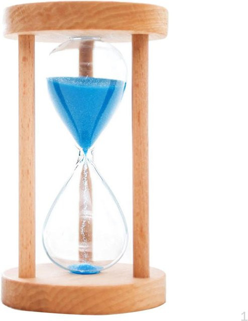 Sanduhr aus Glas und Holz in Blau mit 20 Minuten Laufzeit von Garden and Beyond - Bild 1