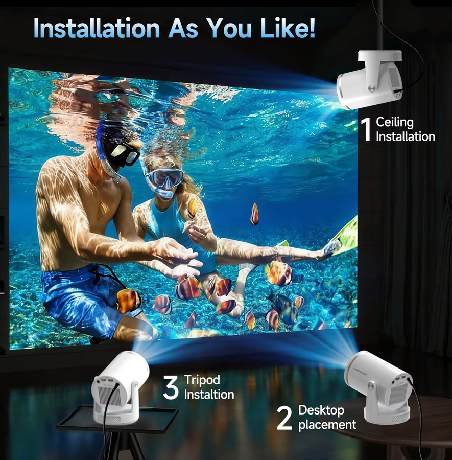 Magcubic HY320Pro Projektor mit Native 1080P Full HD, Android 14 und Autofokus, Tragbares Heimkino-Gerät in Weiß - Bild 7