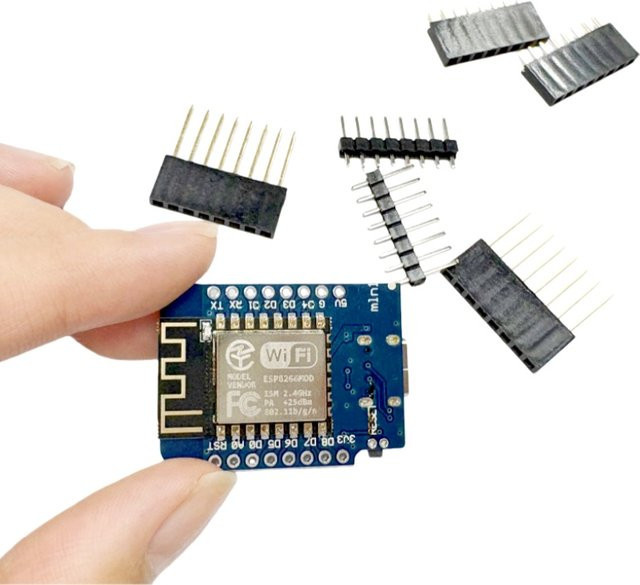 D1 Mini ESP8266 WiFi Development Board mit USB-C Port, ESP-12F Modul, 4MB Flash, Blau, unterstützt Arduino und Lua für deine IoT-Projekte - Bild 1
