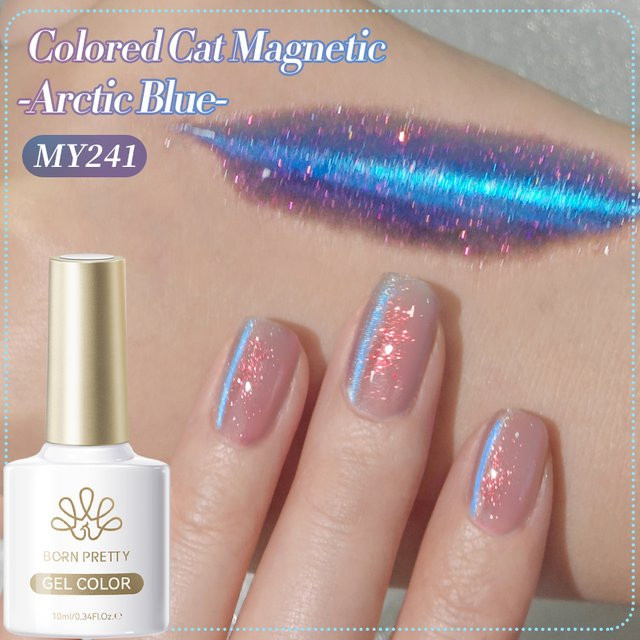 BORN PRETTY Auroras Glitter Cat Magnetic Gel, Arctic Blue, 10 ml - Bild 1