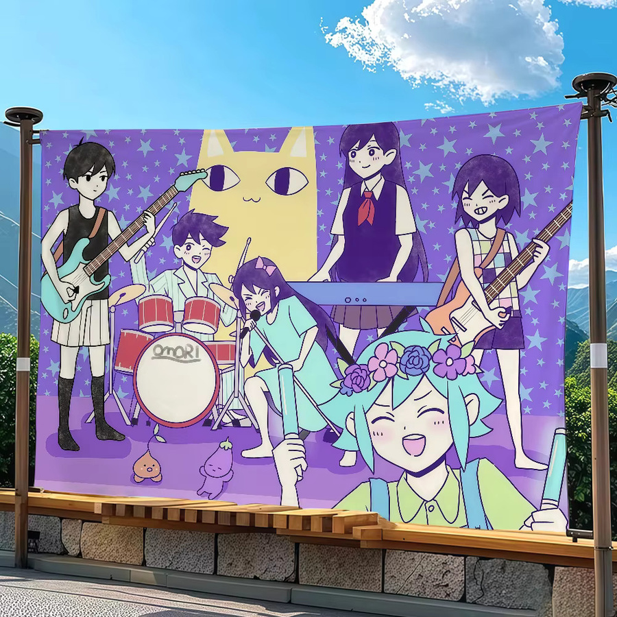 OMORI Wandkunst Flagge von Warner Bros. in Multicolour, rechteckiges Textil-Banner für Innen- und Außenbereich, Breite: 40 cm, Höhe: 40 cm - Bild 5