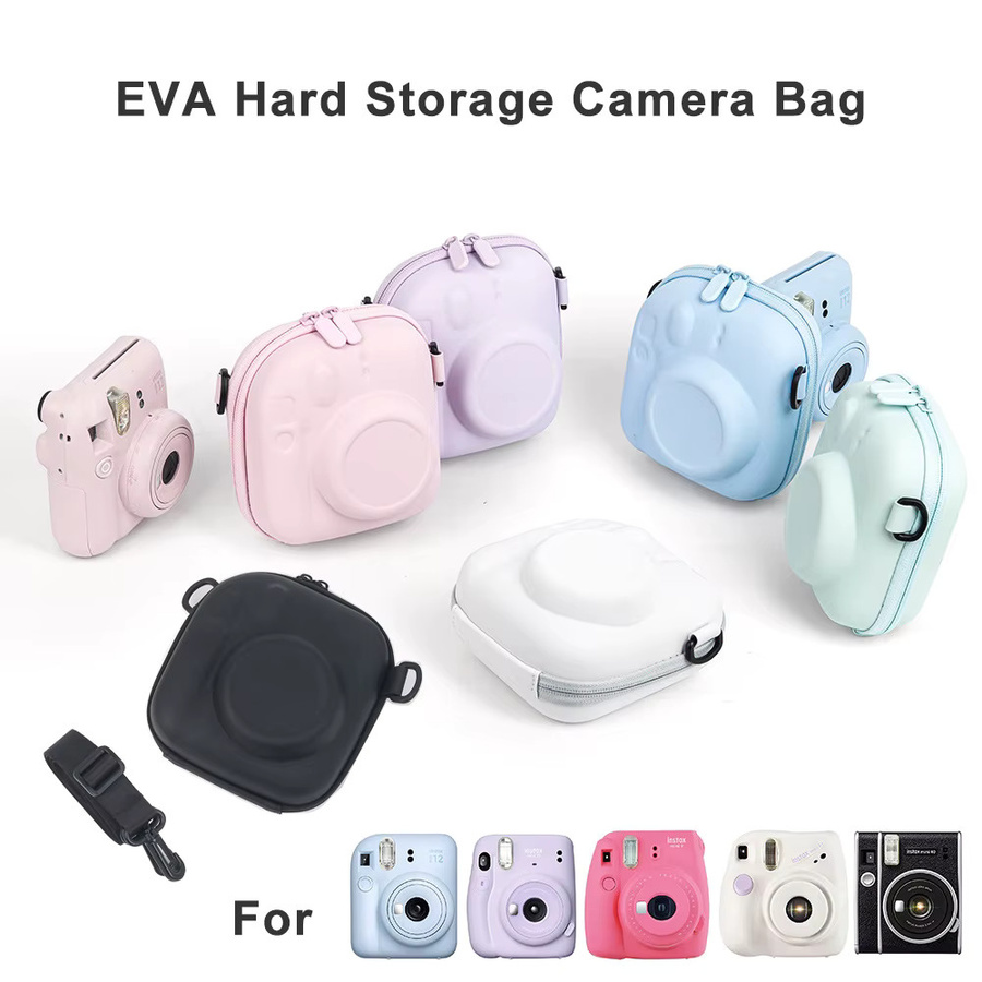 Fujifilm Universal Hard Case EVA Kameratasche für Instax Mini 7+ 8/9/11/12/40 in Lila mit Schultergurt - Bild 2