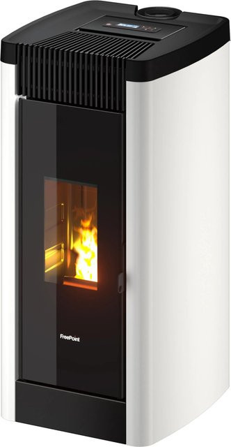 FreePoint Pelletofen STEE Stahl in Weiß mit 8,5 kW Leistung und Wifi-Funktion - Bild 1