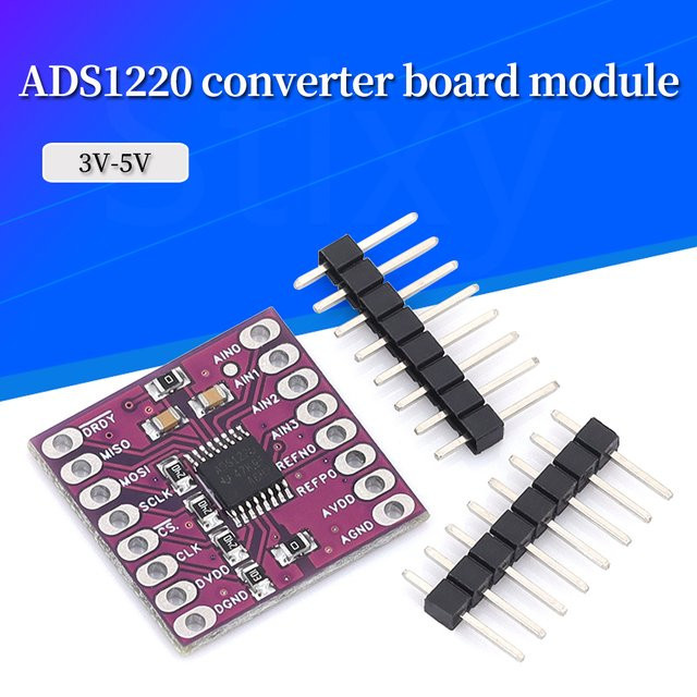 Stlxy ADS1220 Analog-Digital-Modul CJMCU-1220 ADC SPI Low-Power 16/24 Bit Analog-Digital-Wandler - Bild 1