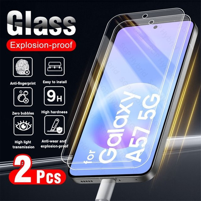 2 Stück Samsung Galaxy A57 5G Schutzglas aus gehärtetem Glas, transparentes Vollbild-Schutzglas mit 9H Härtegrad - Bild 1