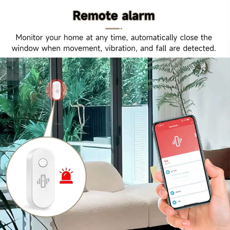 Tuya WiFi Vibrationssensor für Tür, Fenster und Glas in Weiß oder Schwarz zur Diebstahlsicherung mit Echtzeit-Alarm via Smart App - Bild 5