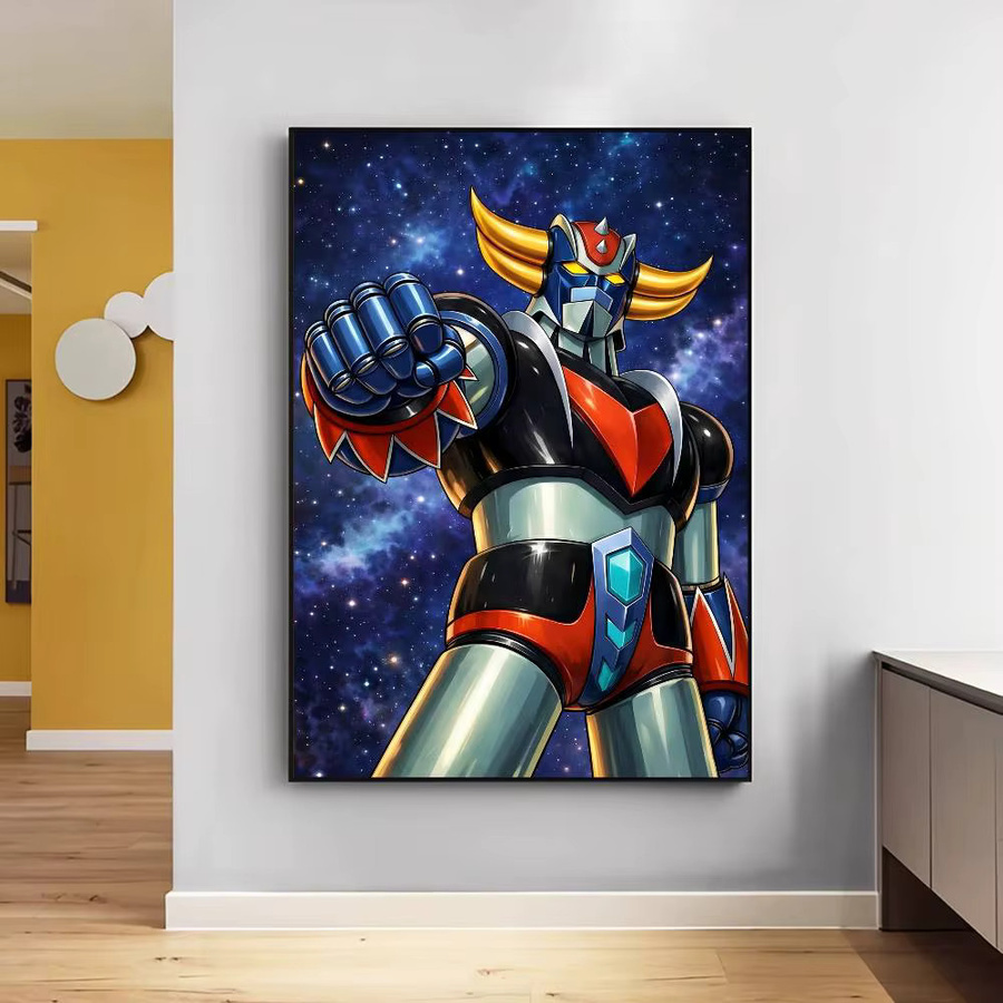 Anime Goldorak Vintage-Poster aus Kraftpapier als selbstklebender Retro-Aufkleber in Braun und Multicolour, B/H: 10,0 x 15,0 cm - Bild 4