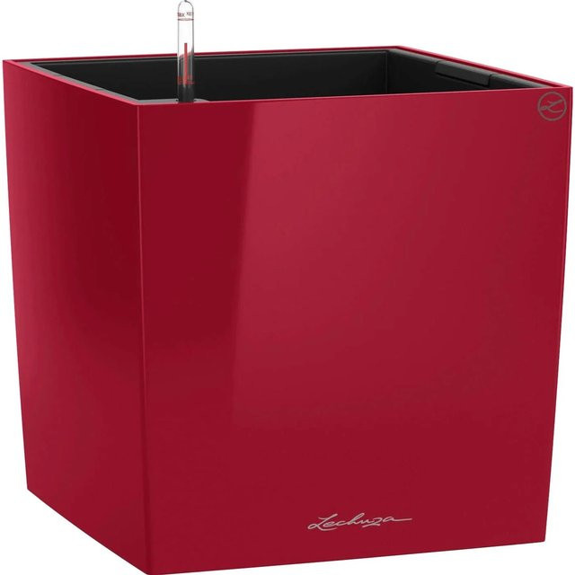Lechuza Pflanzgefäß Cube Premium in Scarlet Rot hochglanz, Würfelform, B/T/H: 50 x 50 x 50 cm - Bild 1