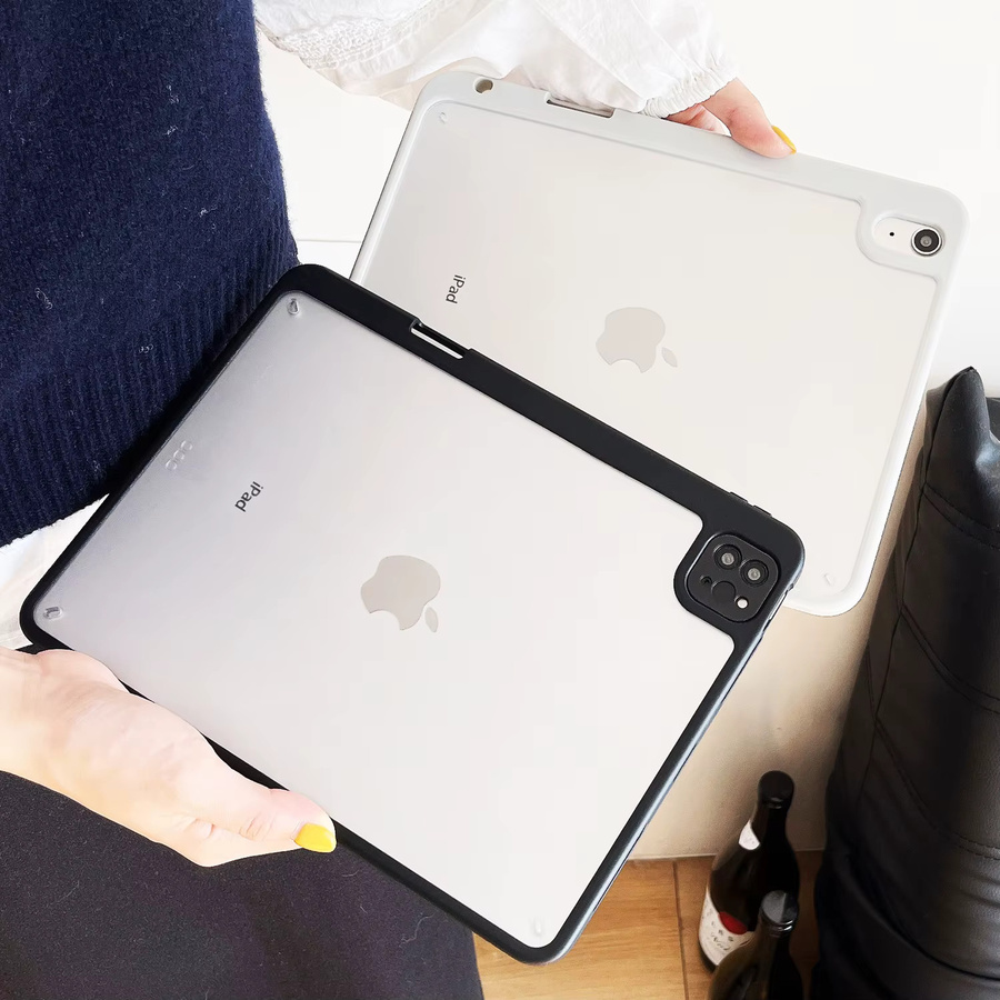 Stoßfeste Hard Sleeve Schutzhülle für Apple iPad Air und iPad Pro, matt durchscheinend, Farbe: Transparent/Grau - Bild 3