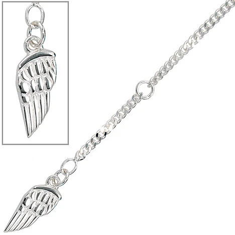 Colfem Fußkettchen Flügel, 925 Sterling Silber, rhodiniert, Damen - Bild 1