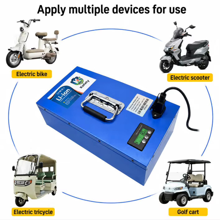 48V 30AH Lithium-Batteriepack mit 21700 Zellen in Blau für Elektrofahrrad, E-Bike und Roller (250W-2000W) - Bild 3