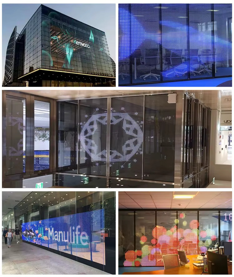 TLXT P6 LED flexibler Softfilm-Bildschirm für Innenräume, transparentes Glas-Display, B: 100 cm, H: 24 cm - Bild 4
