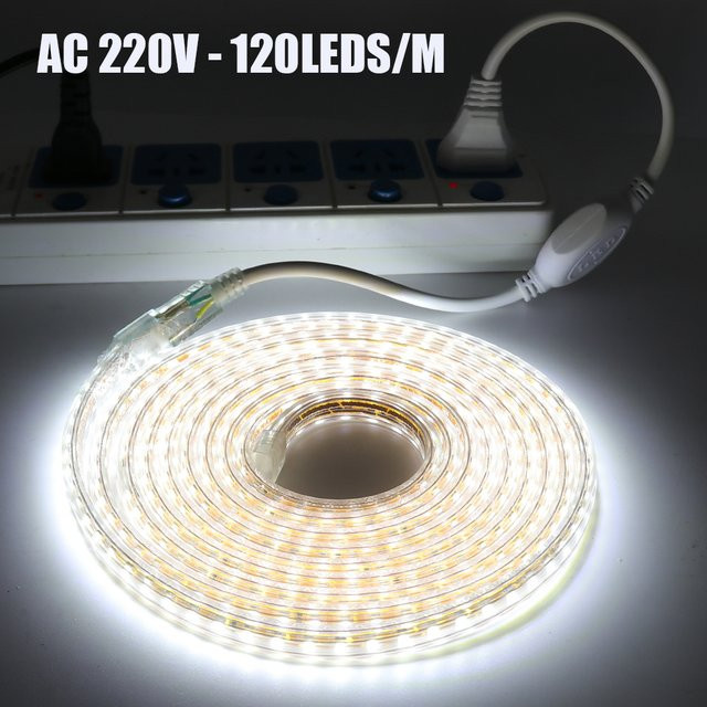 HEGEHE LED-Streifen mit 120 LEDs/m in Cool White, wasserdicht, AC 220V für Innen- und Außendekoration - Bild 1