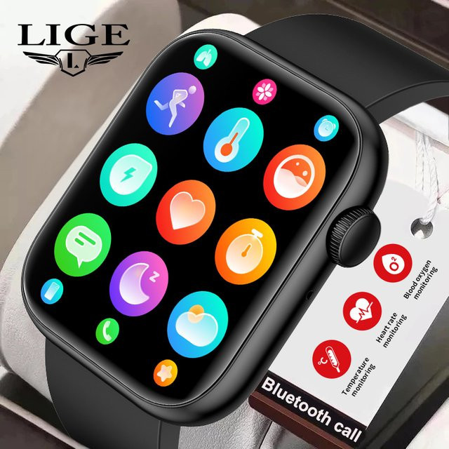 Lige Smartwatch, Schwarz, Silikon, Unisex - Bild 1