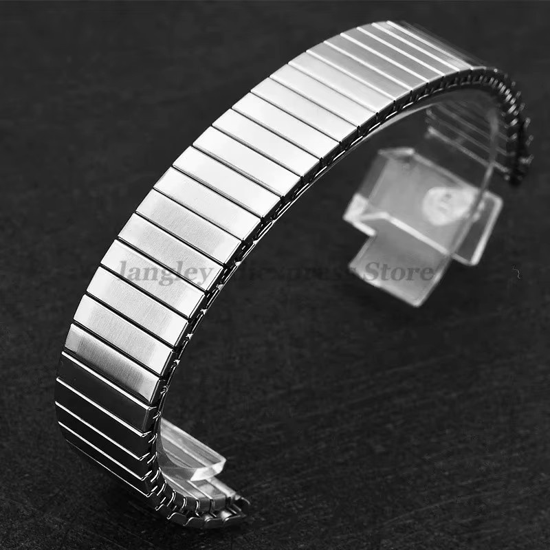 Langley Uhrenarmband Edelstahl, Stretch Expansion, 18 mm, Herren, Silber - Bild 2