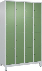 C+P Schließfachschrank Classic PLUS mit 4 Abteilen, Farbe Grau und Resedagrün, B/T/H: 120 x 50 x 195 cm - Bild 1