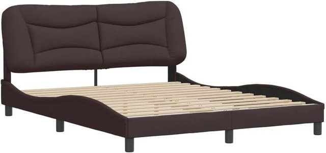 vidaXL Bettgestell Hvar Dunkelbraun mit Stoffbezug B/T/H: 160 x 200 x 165 cm - Bild 1