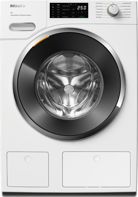 Miele Waschmaschine Frontlader WhiteEdition in Weiß mit 9 kg Kapazität, 1400 U/min, App-Steuerung und Dampfprogrammen - Bild 1