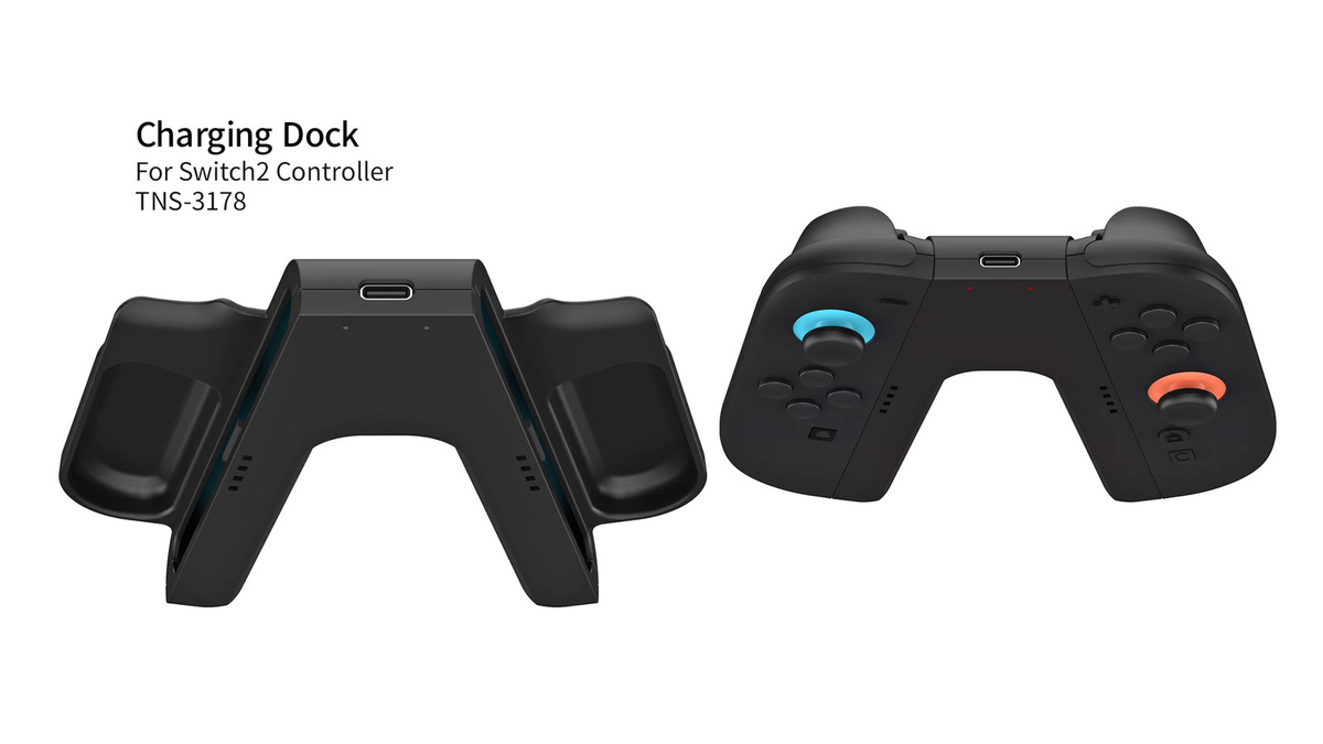 Ladestation und tragbare Halterung für Nintendo Switch 2 Joystick-Controller in Schwarz - Bild 3