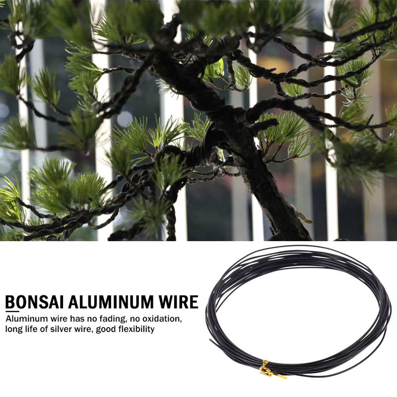 VKTECH Bonsai Draht aus eloxiertem Aluminium in Schwarz, 5m Länge zur Formgebung und Bindung deiner Bonsai-Pflanzen - Bild 2