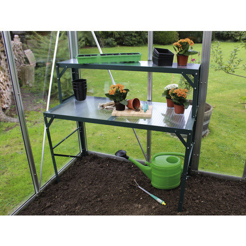 Vitavia Alu-Tischaufsatz mit Hohlkammerplatten-Ablagefläche in Smaragdgrün, B: 121 cm, T: 39 cm - Bild 2