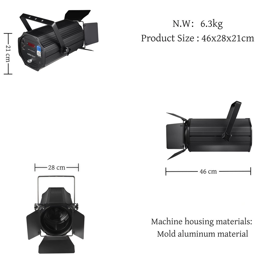 HYULIGHTS LED Zoom Par-Scheinwerfer 200W COB mit Beam & Wash Funktion, Dimmbare Bühnenbeleuchtung in Schwarz, 5-50 Grad, Warmweiß & Kaltweiß 3200K-7500K - Bild 2