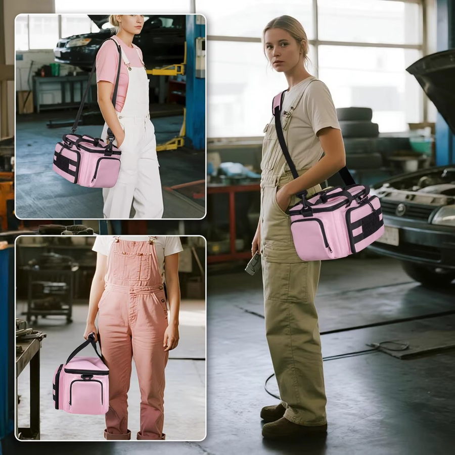 WIDEEP Werkzeugtasche für Damen in Rosa mit Anti-Reibungs-Boden als Aufbewahrungsorganisator für Elektriker, Tischler und Handwerker - Bild 5