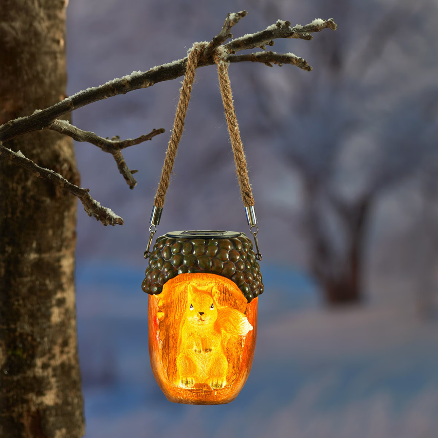 Solar-LED-Hängeleuchte viva domo Eichhörnchen Frido in Braun und Multicolour mit warmweißem Licht - Bild 2