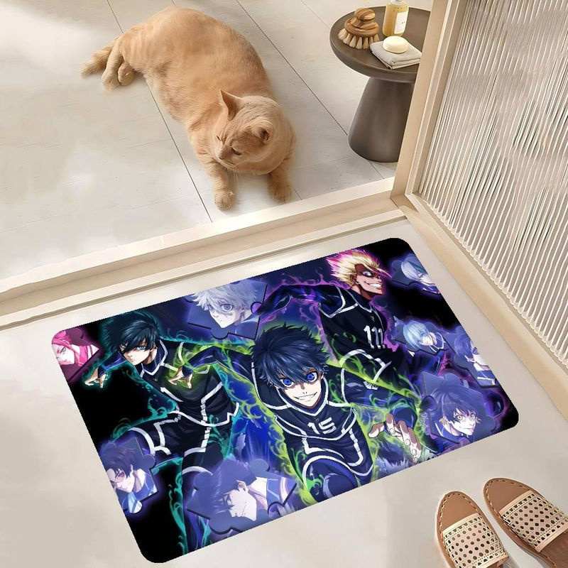 Rutschfeste Anime B-Blue L-LockS Fußmatte aus Polyester für Kinderzimmer, Wohnzimmer oder Küche, B/T: 40 x 60 cm, Blau/Mehrfarbig - Bild 2