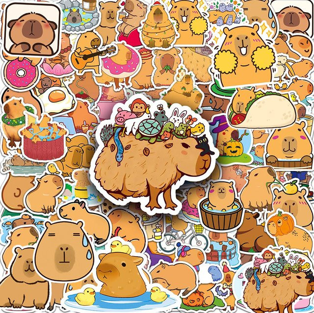 Rspctou Capybara Cartoon Aufkleber, wasserdicht, 10 Stück - Bild 1