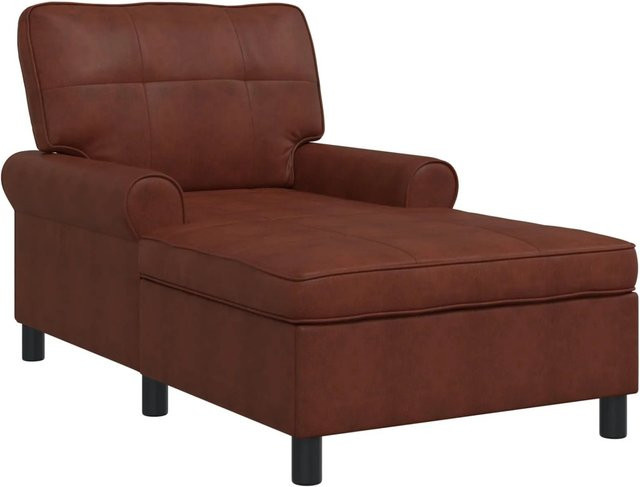 vidaXL Lounge-Liege aus Kunstleder in Glänzend Braun mit Armlehnen, B/T/H: 157 x 91 x 91 cm - Bild 1
