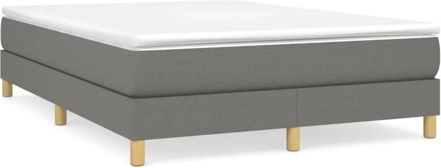 vidaXL Boxspringbett in Dunkelgrau mit Stoffbezug, B/T: 140 x 190 cm - Bild 1