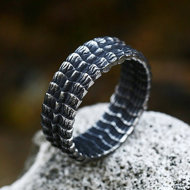 NORTHMAN Ring Edelstahl, Drachen Skala, Vintage, Unisex - Bild 1