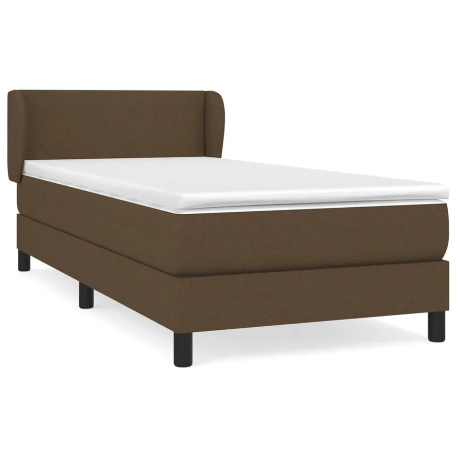 vidaXL Boxspringbett Hybrid mit Matratze und Kopfteil Dunkelbraun B/T/H: 100 x 200 x 88 cm - Bild 2