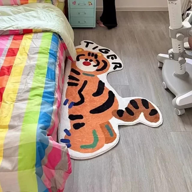 VIKAMA Teppich im Kaschmir-Look mit Cartoon-Mädchen-Design, rutschfest, ideal für Schlafzimmer und Wohnzimmer - Bild 1