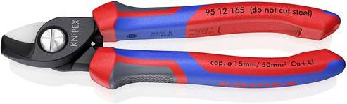 Knipex Kabelschere 95 12 165 mit Comfort-Griffen in Schwarz aus gehärtetem Stahl, Länge: 165 mm - Bild 1