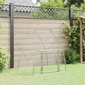 VidaXL Hühnerkäfig aus Metall in Silber, wetterfest, B/T/H: 100 x 100 x 120 cm - Bild 2