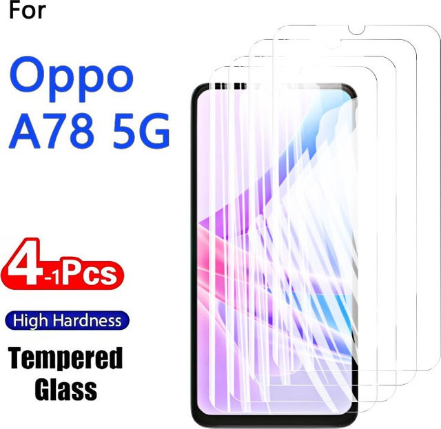 Displayschutzfolien aus gehärtetem Glas für Oppo A78 5G, 6,56 Zoll, transparent, kratzfest und fingerabdruckarm, 1–4 Stück - Bild 1